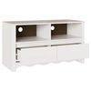 vidaXL Meuble TV Drammen Blanc 99 x 43 x 55 cm Bois de pin massif