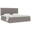 vidaXL Lit avec rangement et matelas Taupe 200 x 200 cm Polyester