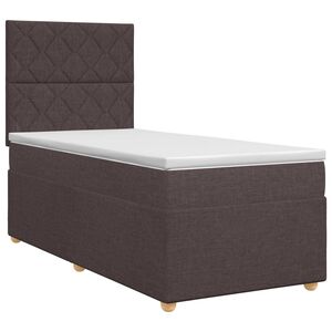 vidaXL Lit boxspring avec matelas Marron fonc&eacute; 90 x 190 cm Tissu