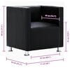 vidaXL Fauteuil cube noir similicuir