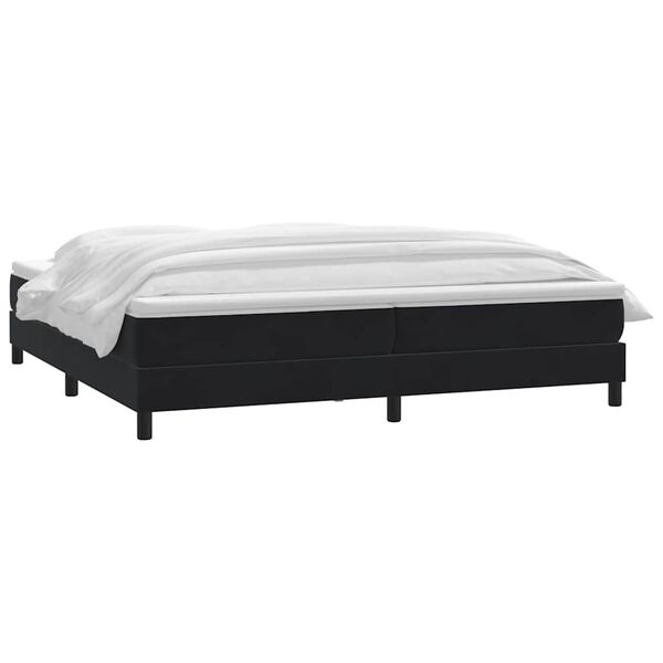 vidaXL Sommier &agrave; lattes de lit avec matelas noir 180x220 cm velours