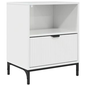 vidaXL Cabinet de chevet avec tiroir Blanc brillant 49 x 36 x 61 cm