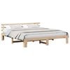 vidaXL Cadre de lit avec t&ecirc;te de lit Naturel 200 x 200 cm Pin massif