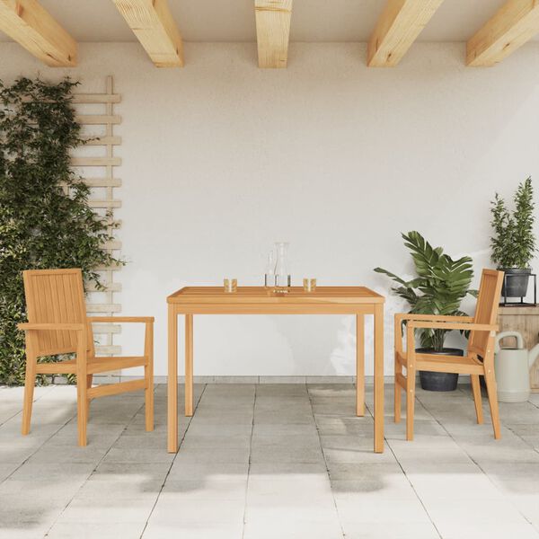 vidaXL Ensemble &agrave; manger de jardin 3 pcs Bois de teck massif