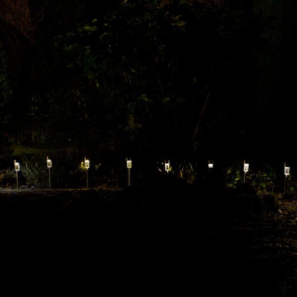 Luxform Poteau solaire d'&eacute;clairage Siena 8 pcs Argent&eacute;