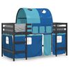 vidaXL Lit mezzanine enfants avec tunnel sans matelas bleu 90x200 cm