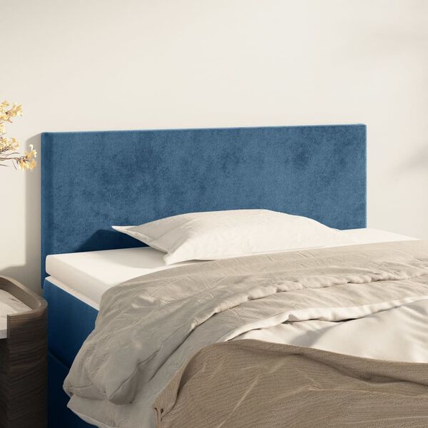 vidaXL T&ecirc;te de lit Bleu fonc&eacute; 80x5x78/88 cm Velours