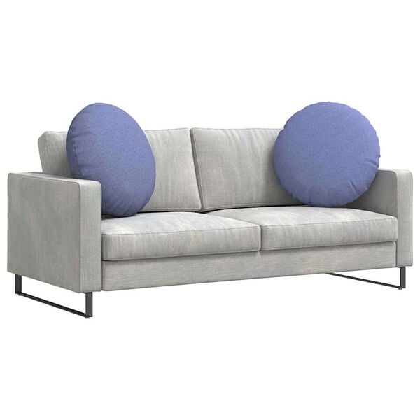 vidaXL Coussins de siège 2 pcs Bleu denim Ø60 x 21 cm tissu