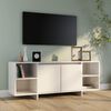 vidaXL Meuble TV blanc brillant 130x35x50 cm bois d'ing&eacute;nierie
