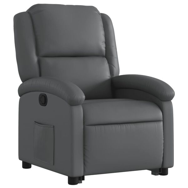 vidaXL Fauteuil inclinable Gris Similicuir