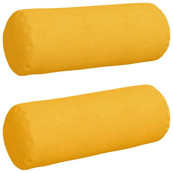 vidaXL Coussins d'accent 2 pcs Jaune clair Ø 25 x 70 cm
