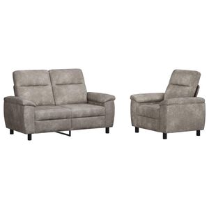 vidaXL Ensemble de Canap&eacute;s 2 pcs Gris clair Simili daim