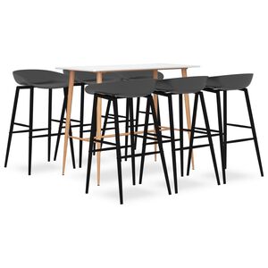 vidaXL Ensemble de bar 7 pcs Blanc et gris