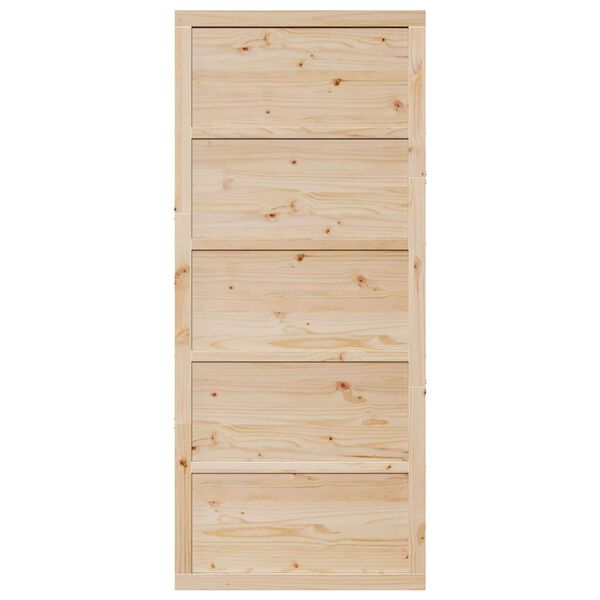 vidaXL Porte de grange Naturel 90 x 2,5 x 208 cm Bois de pin massif