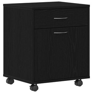 vidaXL Cabinet roulant 45 x 38 x 54 cm Bois d'ing&eacute;nierie Ch&ecirc;ne noir