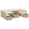 vidaXL Ensemble de canap&eacute; de jardin 10 pc Beige polyrotin