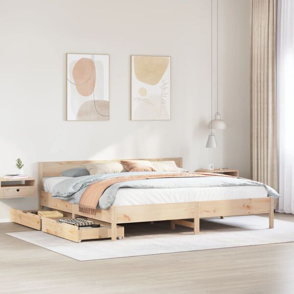 vidaXL Cadre de lit sans matelas 200x200 cm bois massif de pin