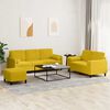 vidaXL Ensemble de canap&eacute;s 3 pcs avec coussins jaune velours