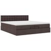 VidaXL Cadre de lit ottoman avec matelas marron fonc&eacute; 200x200 cm tissu