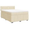 vidaXL Sommier &agrave; lattes de lit avec matelas Cr&egrave;me 140x190 cm Tissu