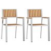 vidaXL Chaise de jardin 2 pc Bois de teck massif et acier inoxydable
