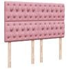 vidaXL Cadre de lit ottoman avec matelas rose 160x200 cm velours