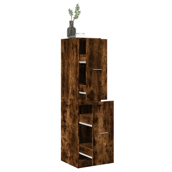 vidaXL Armoire d'apothicaire chêne fumé 30x41x144,5 cm bois ingénierie