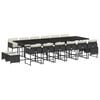 vidaXL Ensemble &agrave; manger de jardin 17 pcs coussins noir r&eacute;sine tress&eacute;e