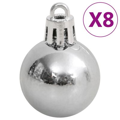 vidaXL Ensemble de boules de Noël 111 pièces blanc et gris polystyrène