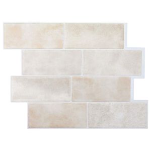 vidaXL Carreau de m&eacute;tro 10 pcs Marbre Beige 29.4 x 21.4 cm