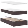 vidaXL Lit ottoman avec matelas marron fonc&eacute; 90x200 cm tissu