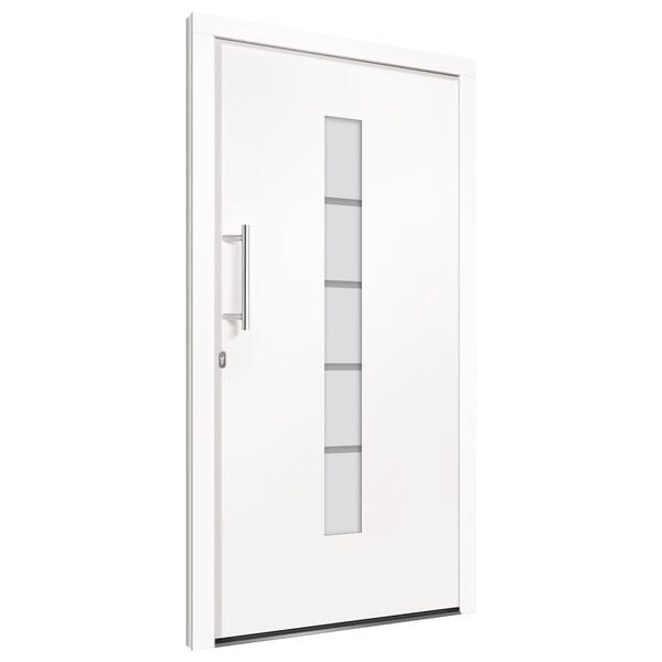 vidaXL Porte d'entr&eacute;e Aluminium et PVC Blanc 110x210 cm