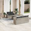 vidaXL Salon de jardin 6 pcs avec coussins gris clair r&eacute;sine tress&eacute;e