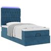vidaXL Cadre de lit ottoman avec matelas bleu fonc&eacute; 100x200 cm velours