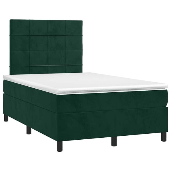 vidaXL Sommier &agrave; lattes de lit et matelas Vert fonc&eacute; 120x200cm Velours