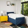 vidaXL Sommier &agrave; lattes de lit avec matelas Bleu 90x200 cm Tissu