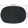 vidaXL Tapis de surface ovale Noir 205 x 305 cm Jute