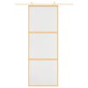 vidaXL Porte coulissante doré 76x205 cm verre ESG dépoli et aluminium