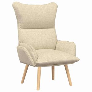 vidaXL fauteuil Cr&egrave;me 69 x 74 x 93 cm Tissu et Contreplaqu&eacute;