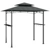 vidaXL Gazebo BBQ et &eacute;tag&egrave;res lat&eacute;rales anthracite 240x150x243cm acier