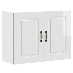 vidaXL Armoire murale de cuisine Kalmar blanc brillant bois ing&eacute;nierie