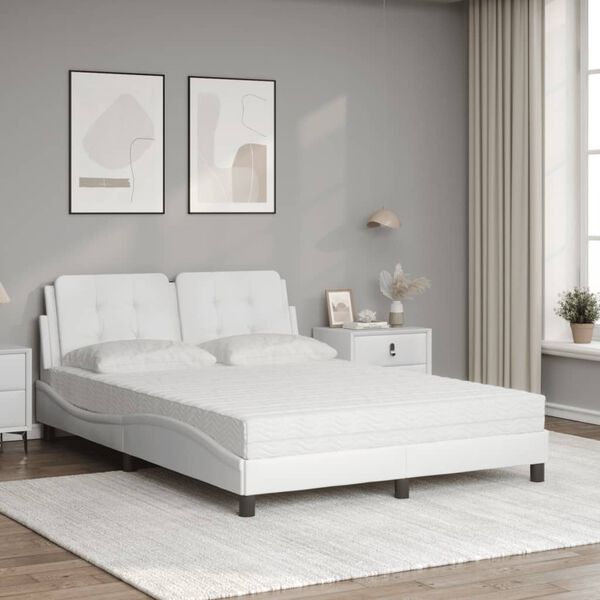 vidaXL Cadre de lit sans matelas Zadar blanc 140x200 cm similicuir