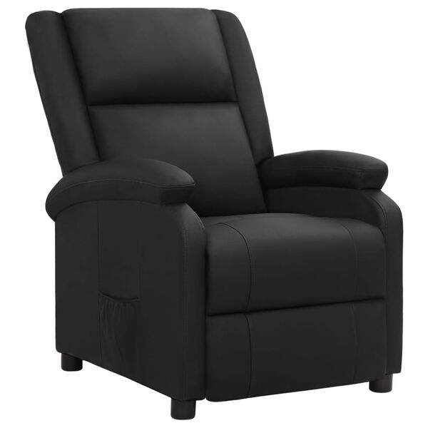 vidaXL Fauteuil Noir Cuir v&eacute;ritable