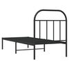 vidaXL Cadre de lit métal sans matelas avec tête de lit noir 75x190 cm
