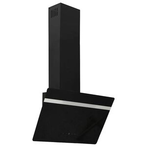 vidaXL Hotte murale 60 cm Acier et verre tremp&eacute; Noir