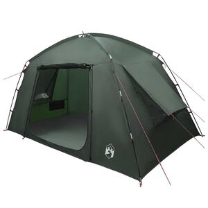 vidaXL Tente Cabane 4 personne Vert arm&eacute;e Polyester