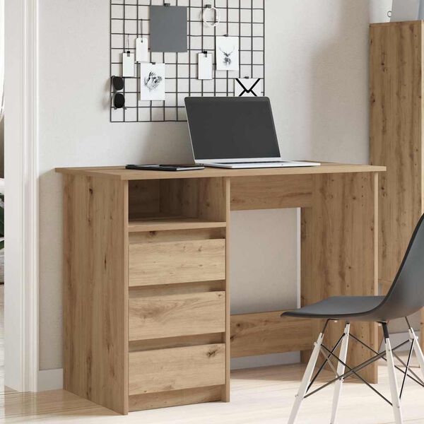 vidaXL Bureau ch&ecirc;ne artisanal 102x50x75 cm bois d'ing&eacute;nierie