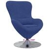 vidaXL Fauteuil &oelig;uf Bleu police Velours