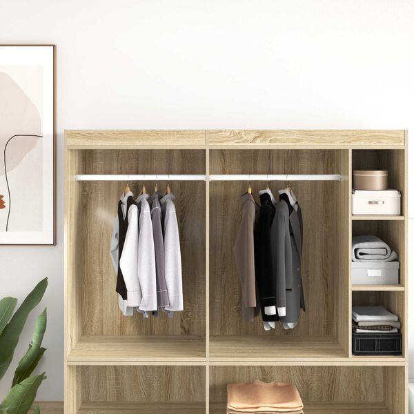 vidaXL Tige de placard 2 pcs Argent&eacute; 764 x 15 x 29 mm