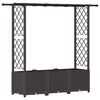 vidaXL Lit &Eacute;lev&eacute; avec Treillis et Toit Marron 162,5 x 40 x 136 cm PP